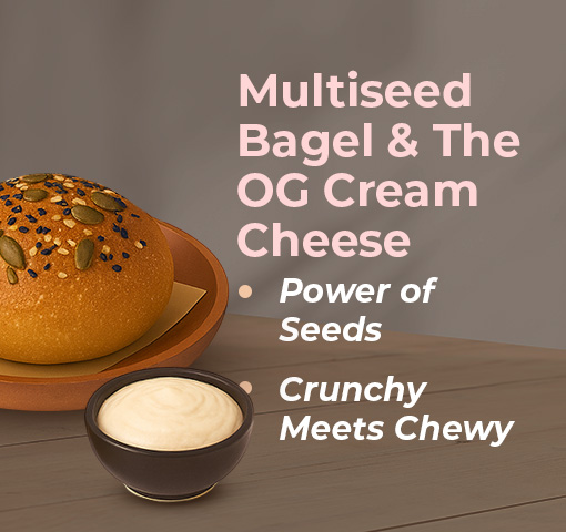 Multiseed Bagel & The OG Cream Cheese Astro Cafe x Braud 1pcs
