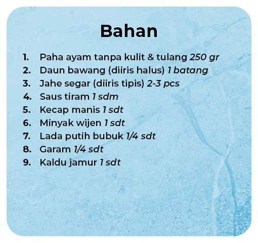 Resep Chicken Steam - Bahan