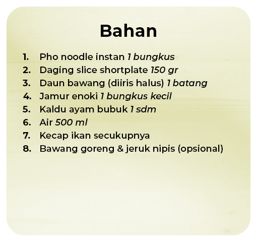 Resep Pho Noodle - Bahan
