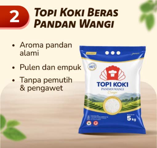 Topi Koki Beras Pandan Wangi