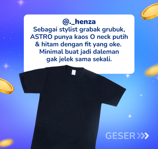 Kaos O Neck Hitam M - ABasics 1pcs