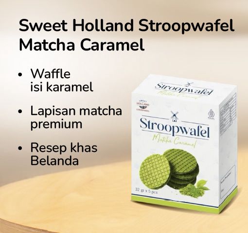 Sweet Holland Stroopwafel Matcha Caramel 160gram 1pcs