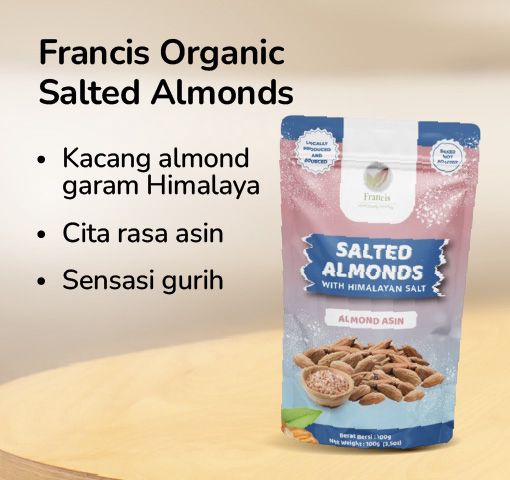 Francis Organic Salted Almonds with Himalayan Salt 100gram 100gram