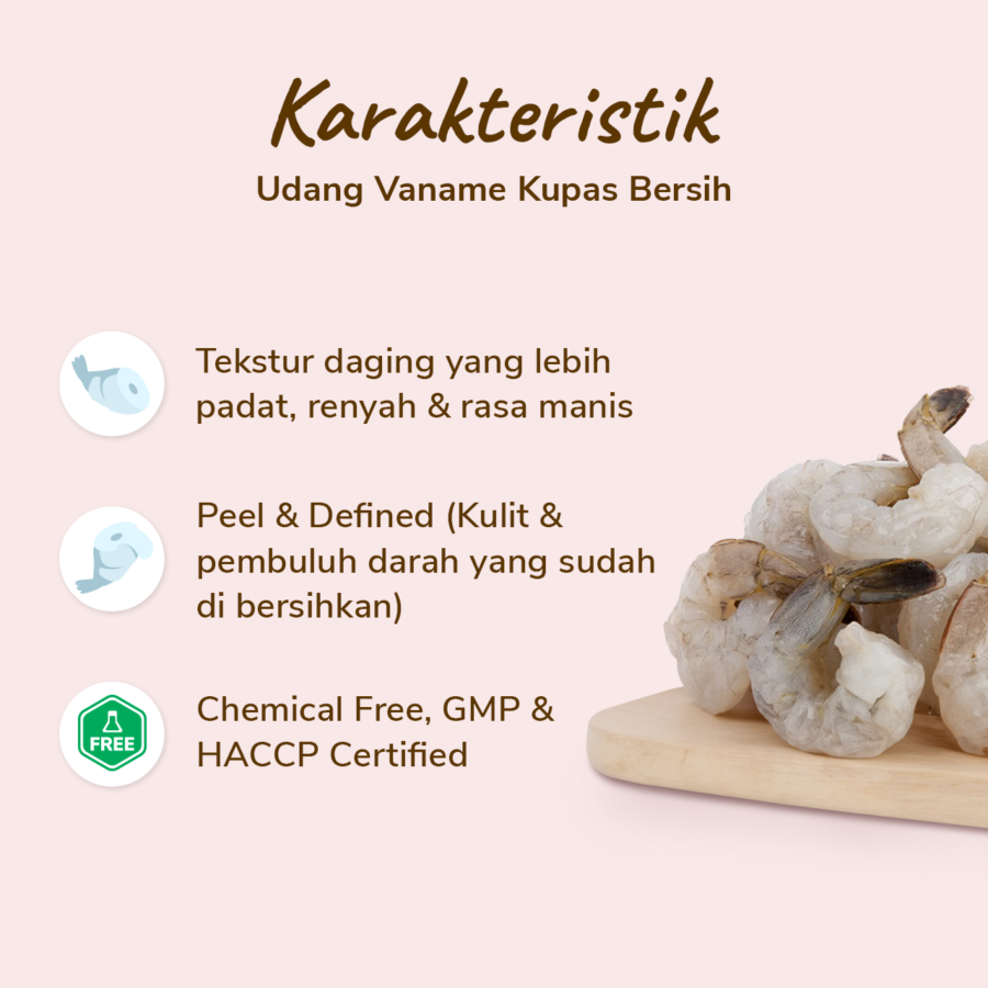 Udang Vaname Kupas Bersih PD M 30/40 Java Sea 200gram