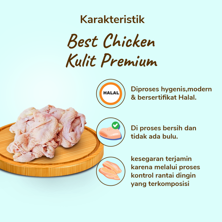 Kulit Ayam Premium BestChicken 450-550gram 1pcs