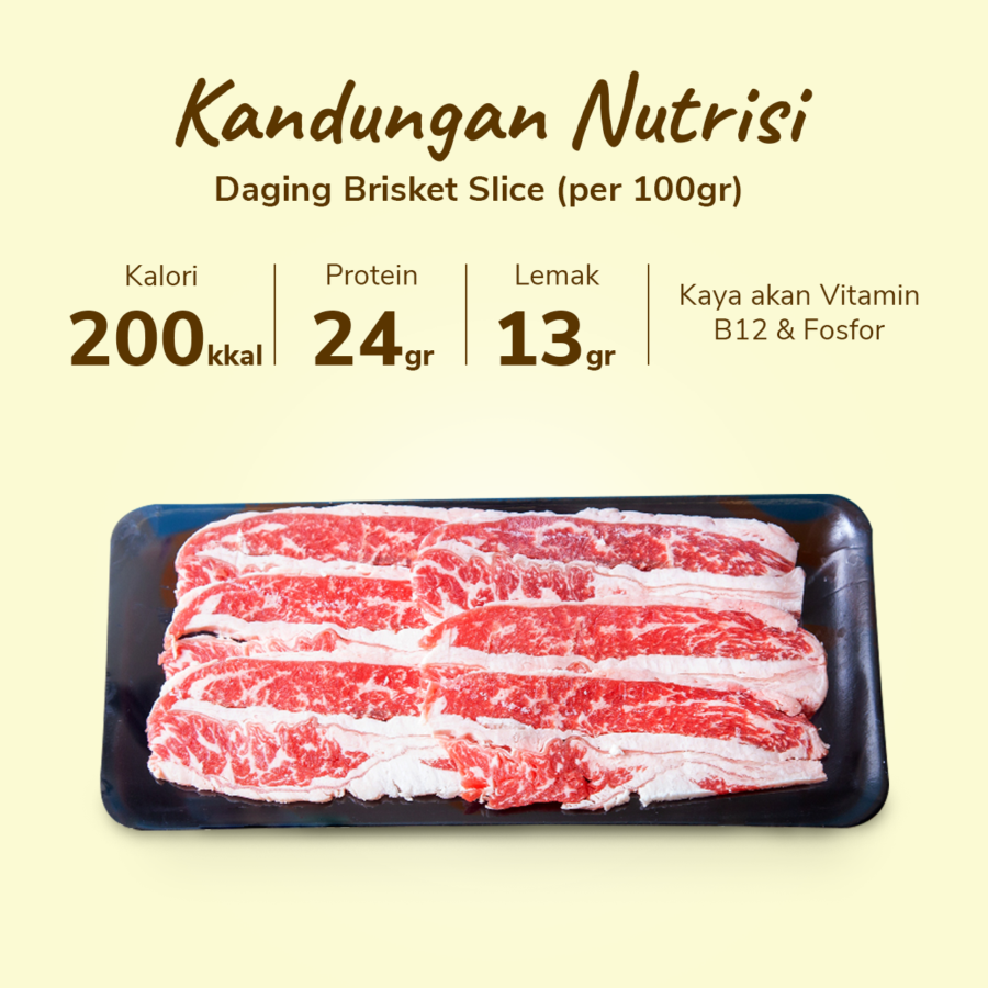 Daging Slice Brisket Import Astro Farm 250gram