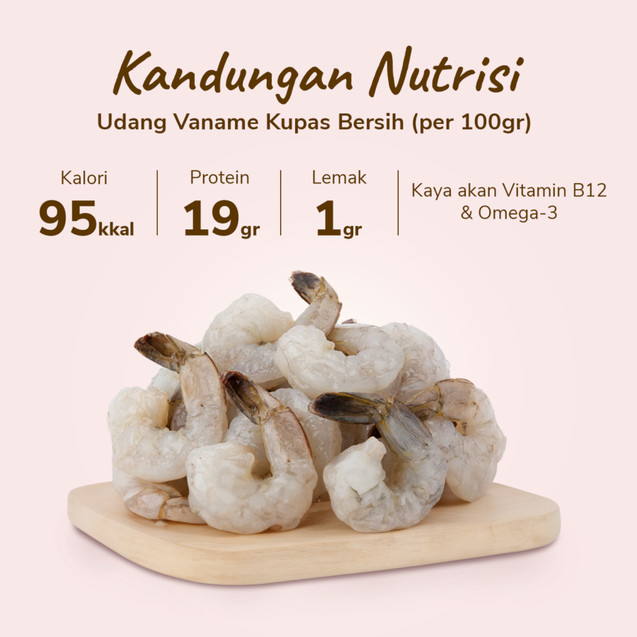 Udang Vaname Kupas Bersih PD M 30/40 Java Sea 200gram