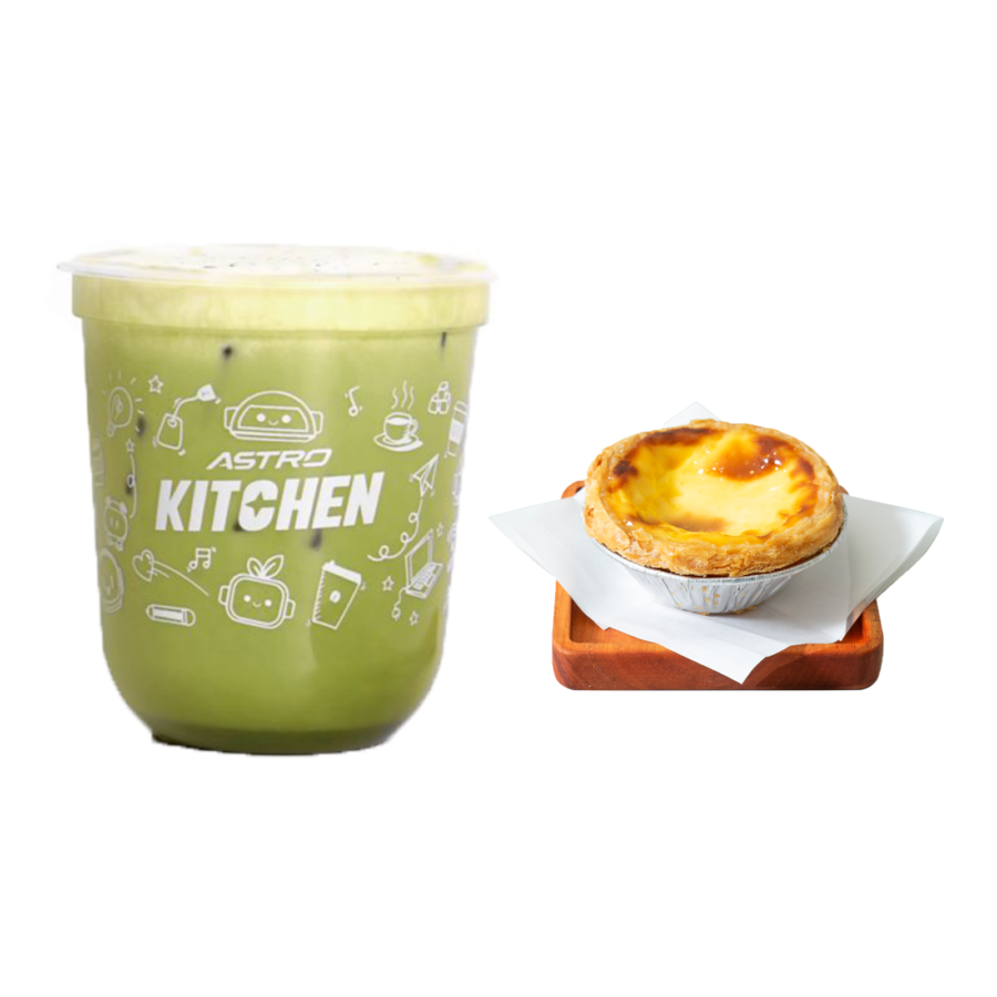 Matcha Latte Regular & Egg Tart - Astro Kitchen