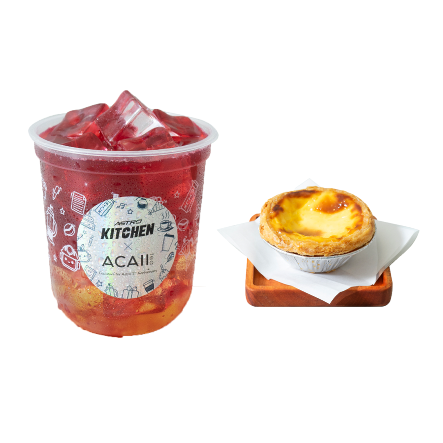 HIbiscus Stardust Tea & Egg Tart - Astro Kitchen