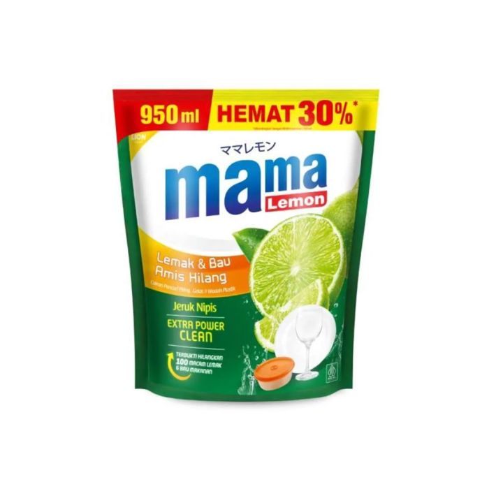 MAMA Lemon Jeruk Nipis Pouch 950ml/Sabun Cuci Piring 950ml