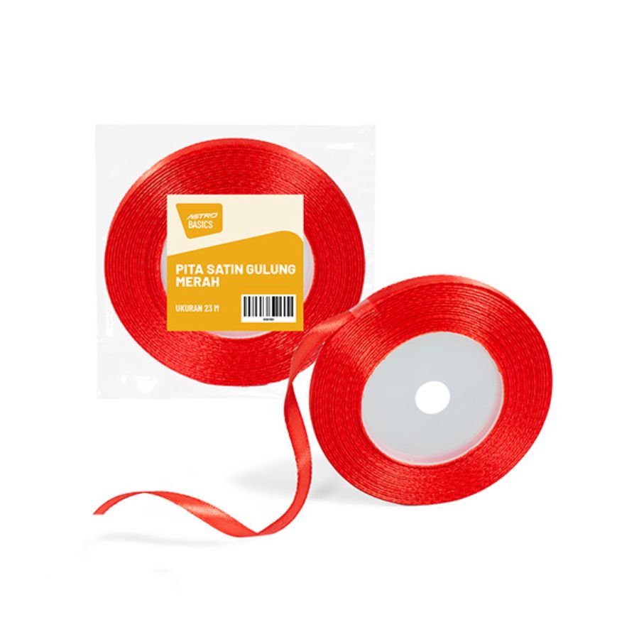 Pita Satin Gulung Merah A Basics 1pcs