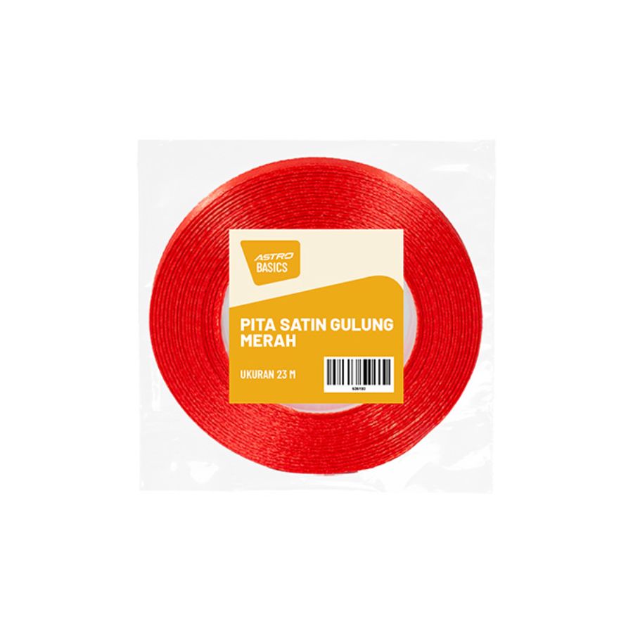 Pita Satin Gulung Merah - Astro Basics 1packet