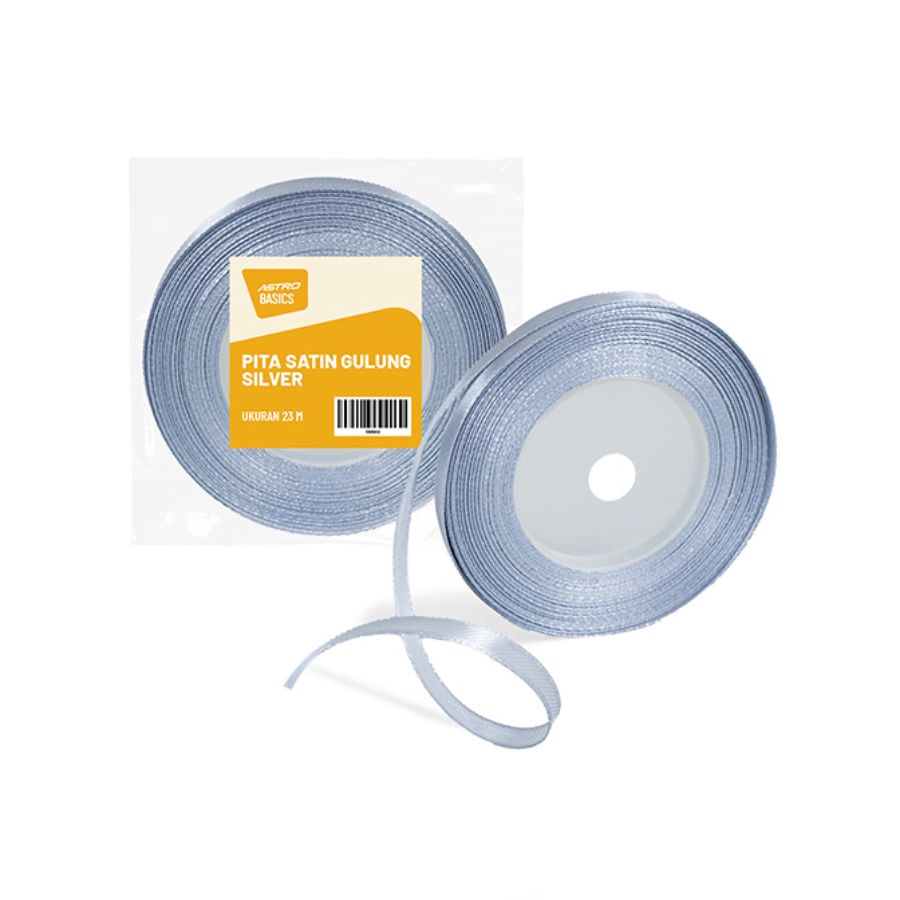 Pita Satin Gulung Silver A Basics 1pcs