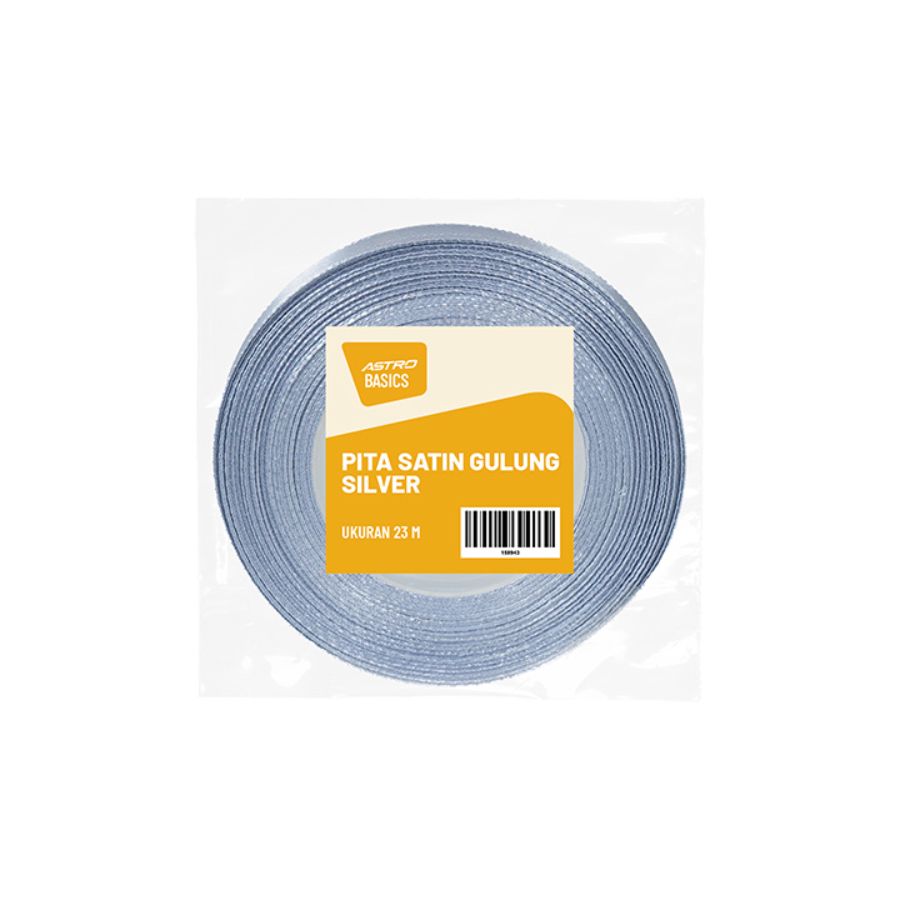 Pita Satin Gulung Silver A Basics 1pcs