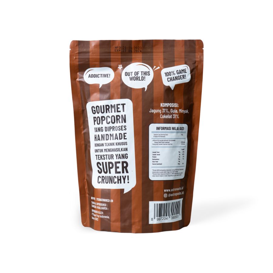 Popcorn Dark Chocolate Astro Goods 230gram