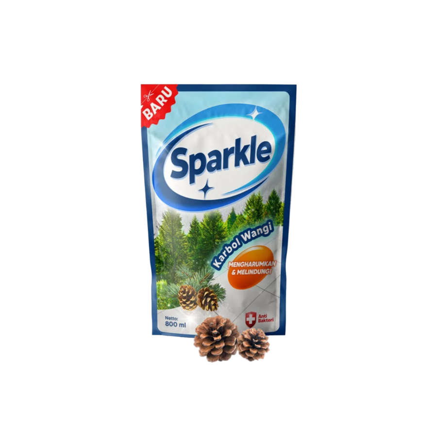 Sparkle Karbol Pine Pembersih Lantai Pouch 800ml 800ml