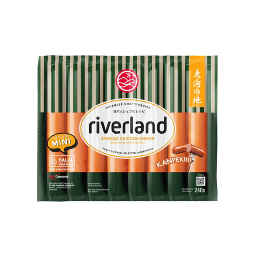 Riverland Mini Smoked Chicken Cheese Sausage/Sosis 240gram