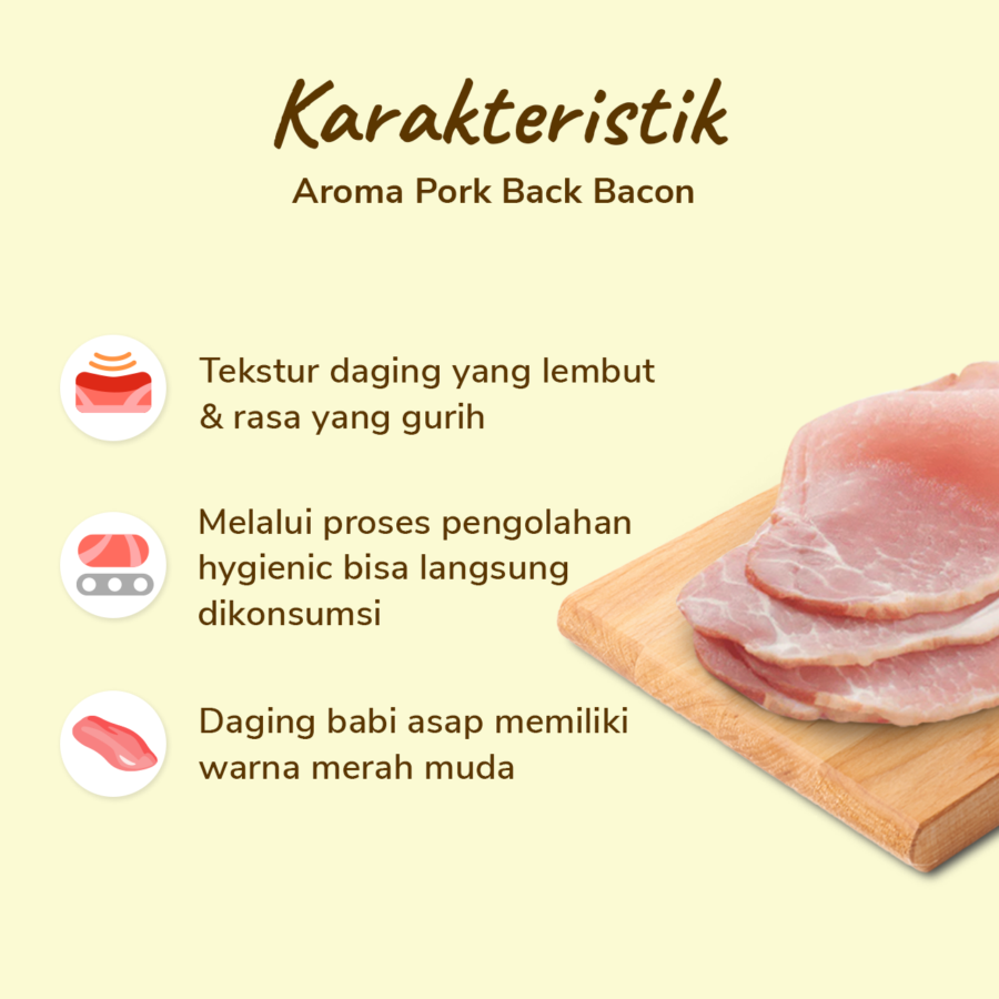 Aroma Pork Back Bacon 250gram