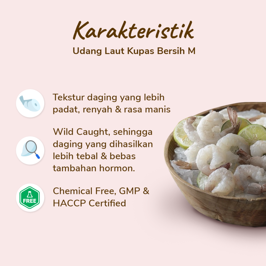 Udang Laut Kupas Bersih M Java Sea 200gram