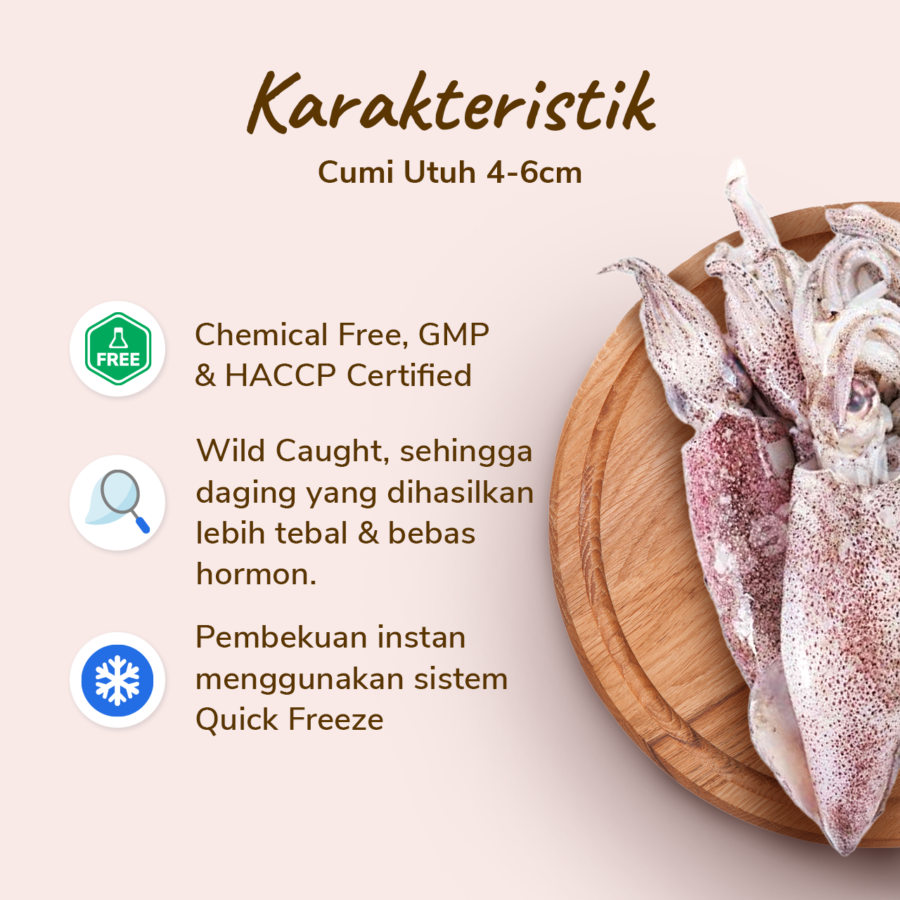 Cumi Utuh 4-6 cm Java Sea 200gram