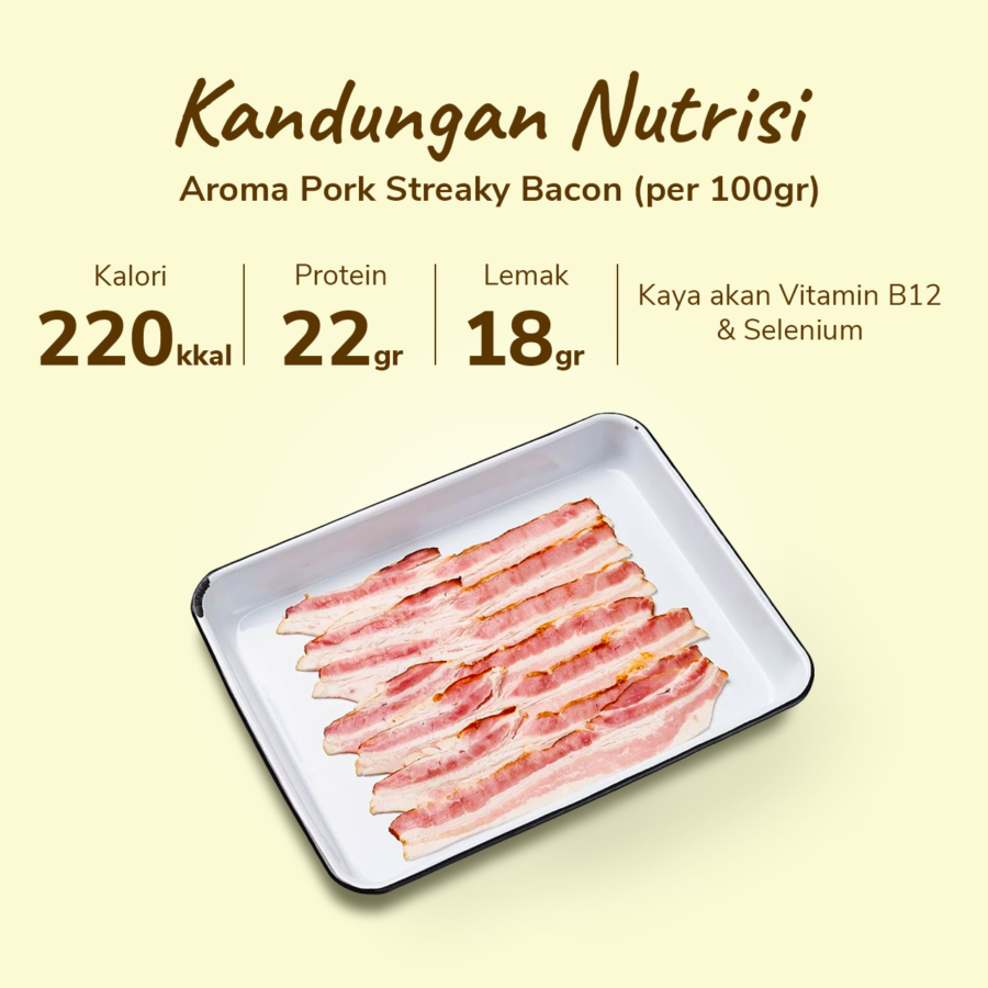 Aroma Pork Streaky Bacon 250gram