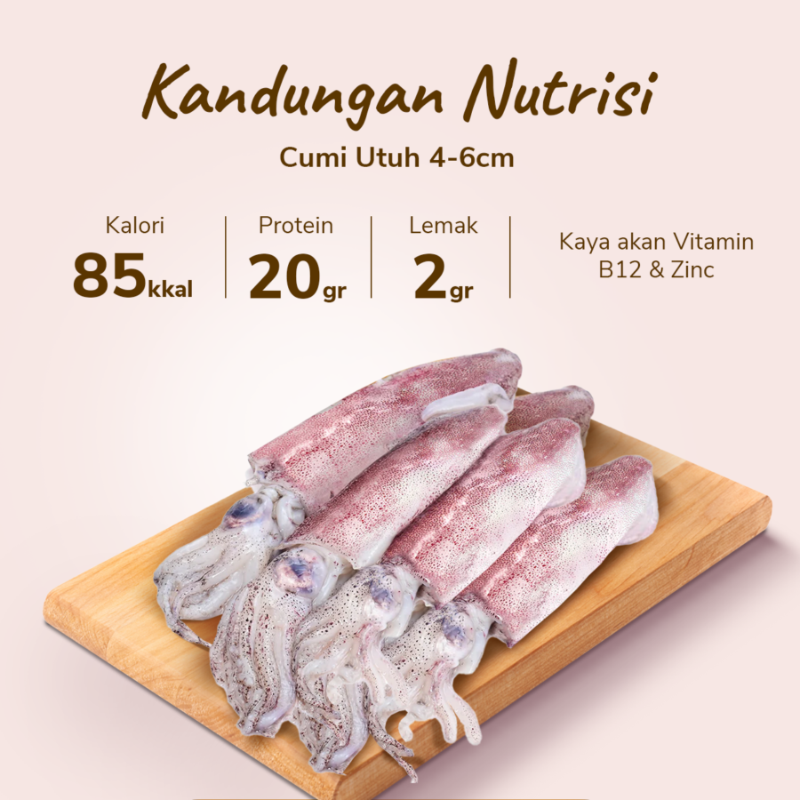 Cumi Utuh 4-6 cm Java Sea 200gram