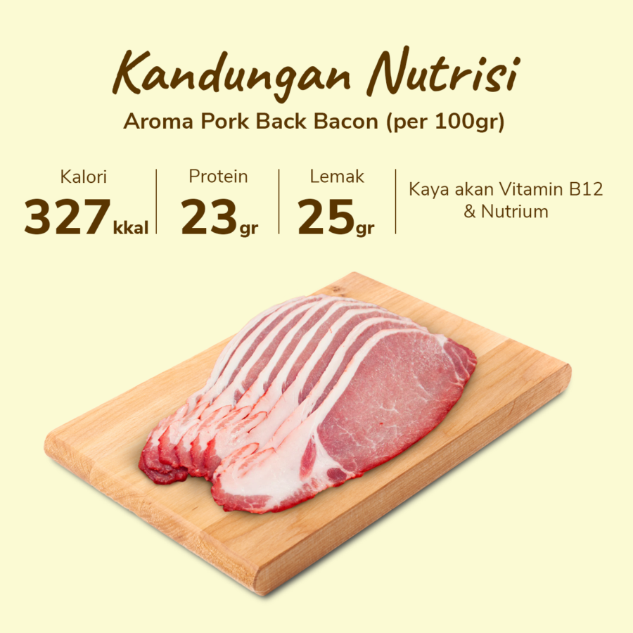 Aroma Pork Back Bacon 250gram