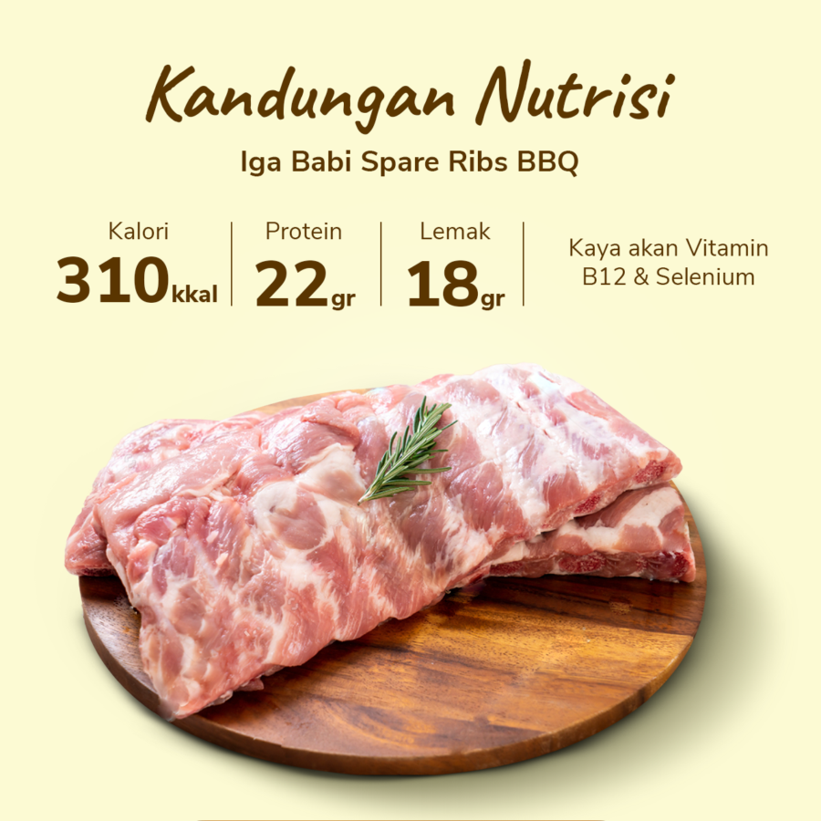 Iga Babi BBQ Spare Ribs 500gram