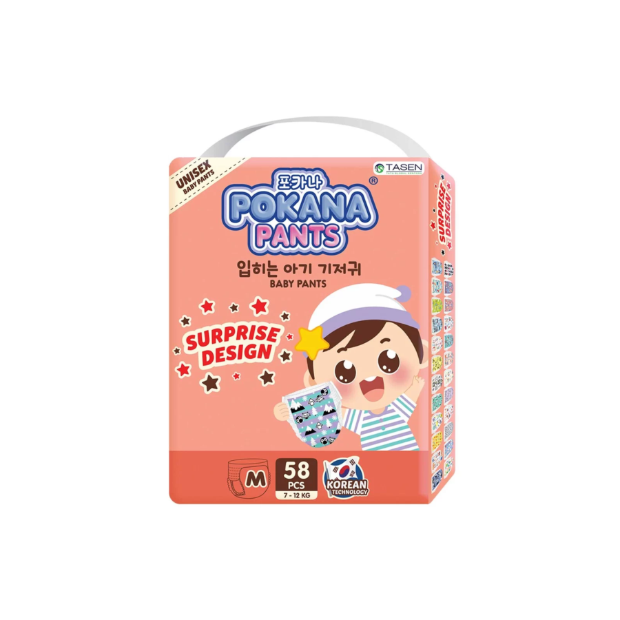 Pokana Unisex Baby Pants Diapers M58 1pack