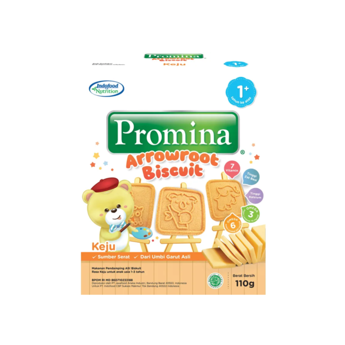 Promina Arrowroot Biscuit Cookies Keju N-Shape 1+ Tahun