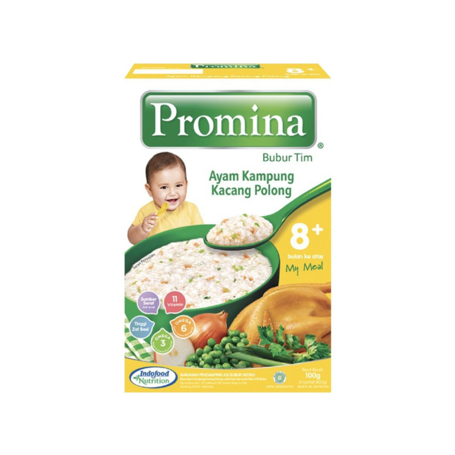 Promina Bubur Tim 8+ Bulan Ayam Kampung Kacang Polong Box 100gram