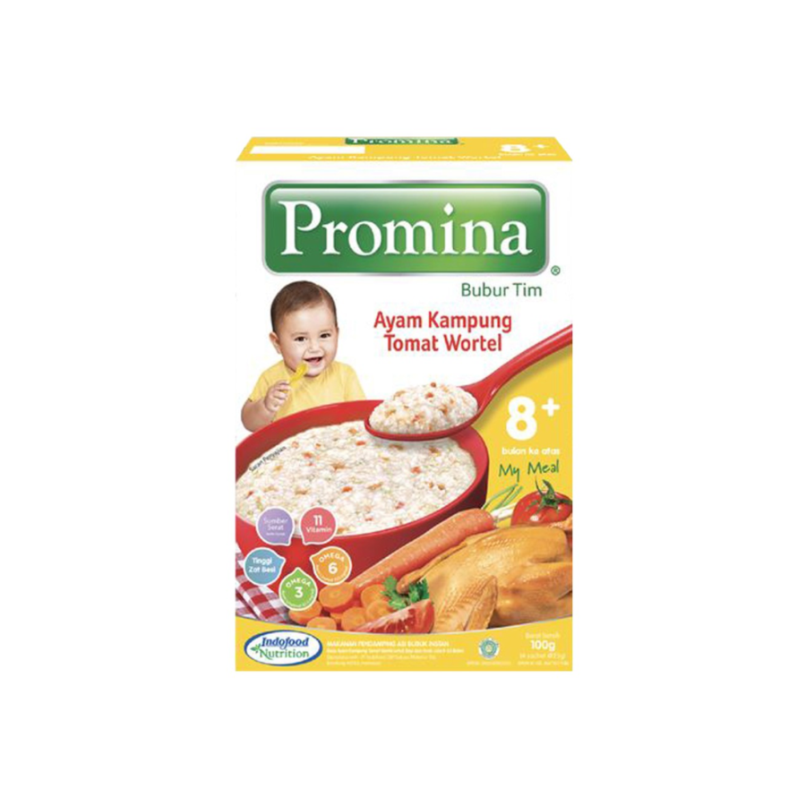 Promina Bubur Tim 8+ Bulan Ayam Kampung Tomat Wortel Box 100gram