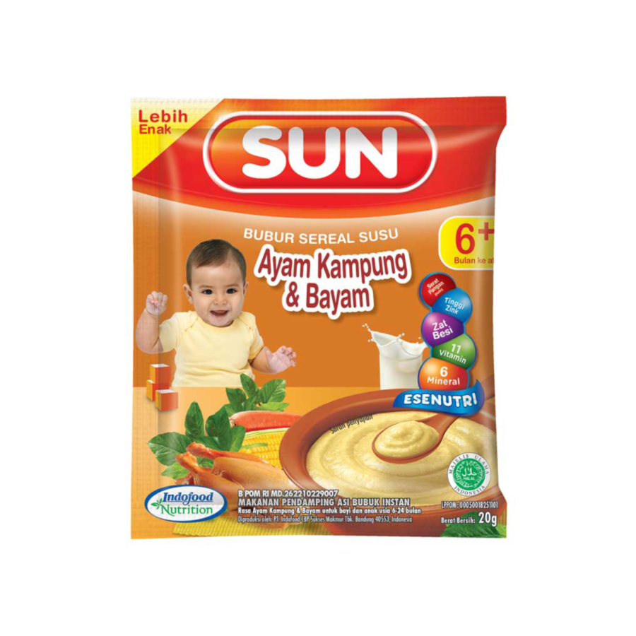 Sun Bubur Sereal Susu Ayam Kampung & Bayam Sachet 20gram