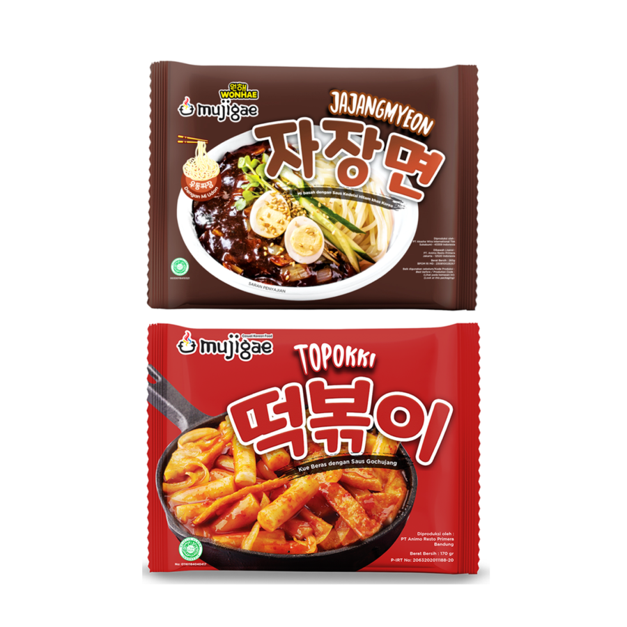 Bundle Mujigae Jajangmyeon 265gr + Topokki 170gr