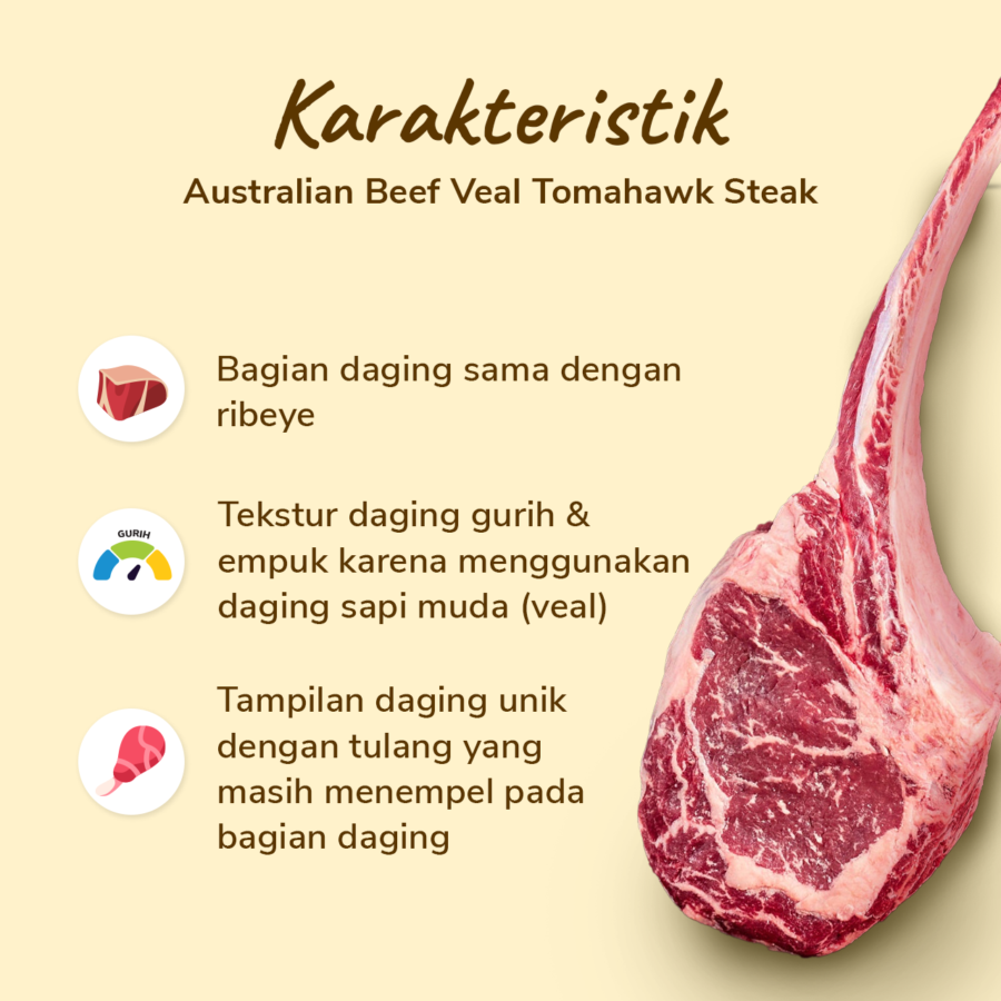Australian Beef Veal Tomahawk Steak M 1pcs