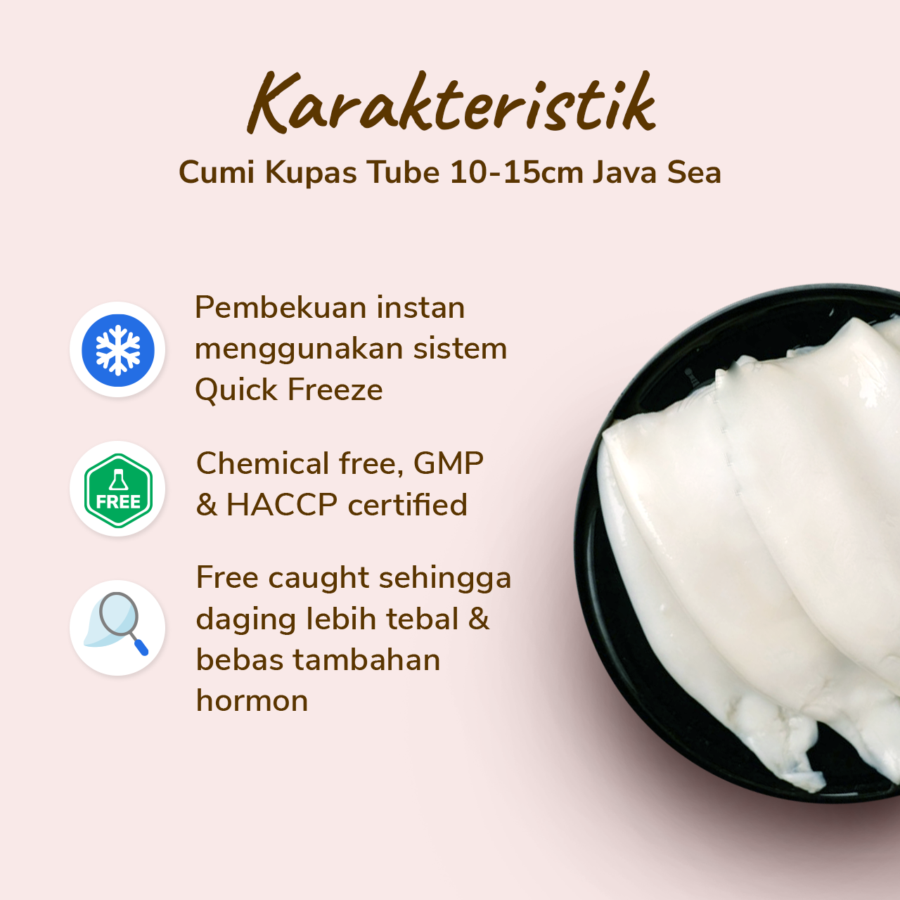 Cumi Kupas Tube 10-15cm Java Sea 1kg