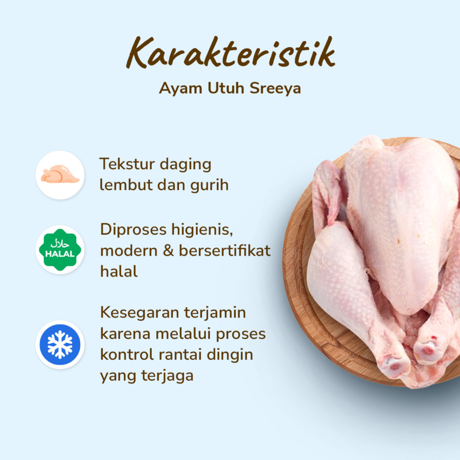 Ayam Utuh 700-800gr Sreeya 700gram