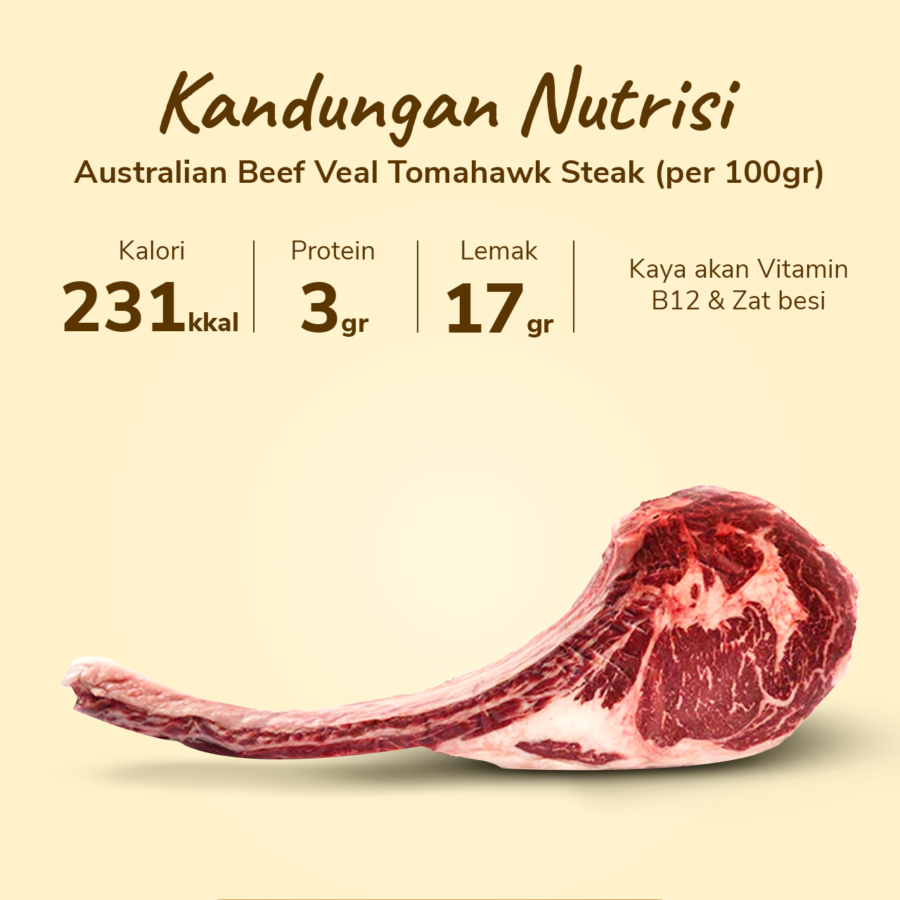 Australian Beef Veal Tomahawk Steak M 1pcs