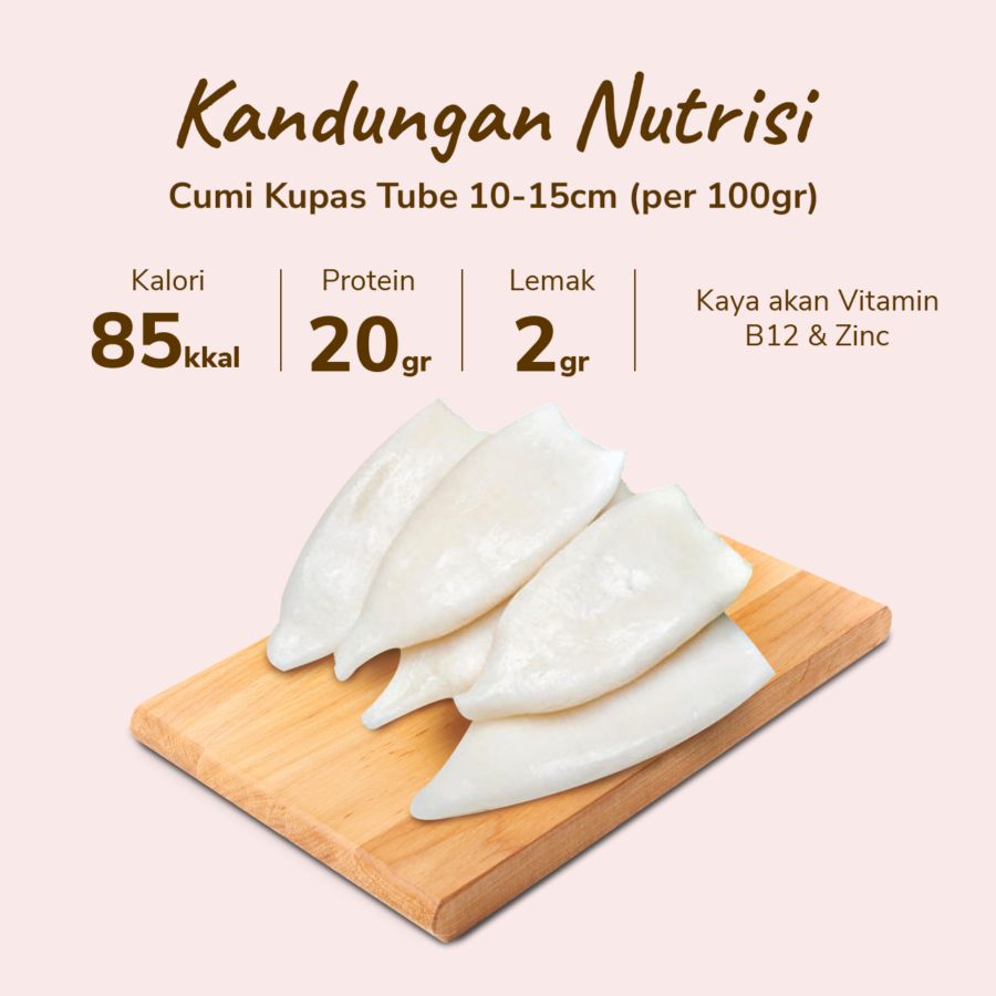 Cumi Kupas Tube 10-15cm Java Sea 1kg
