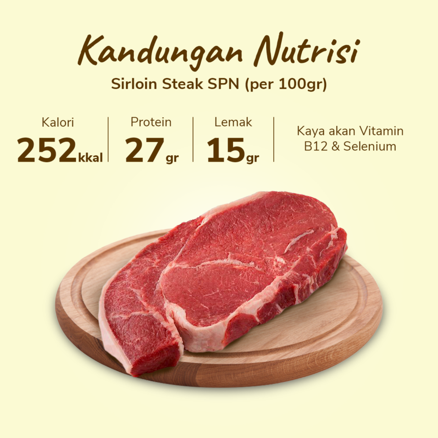 Daging Sapi Sirloin Steak SPN Premium/Daging Has Dalam 500gram