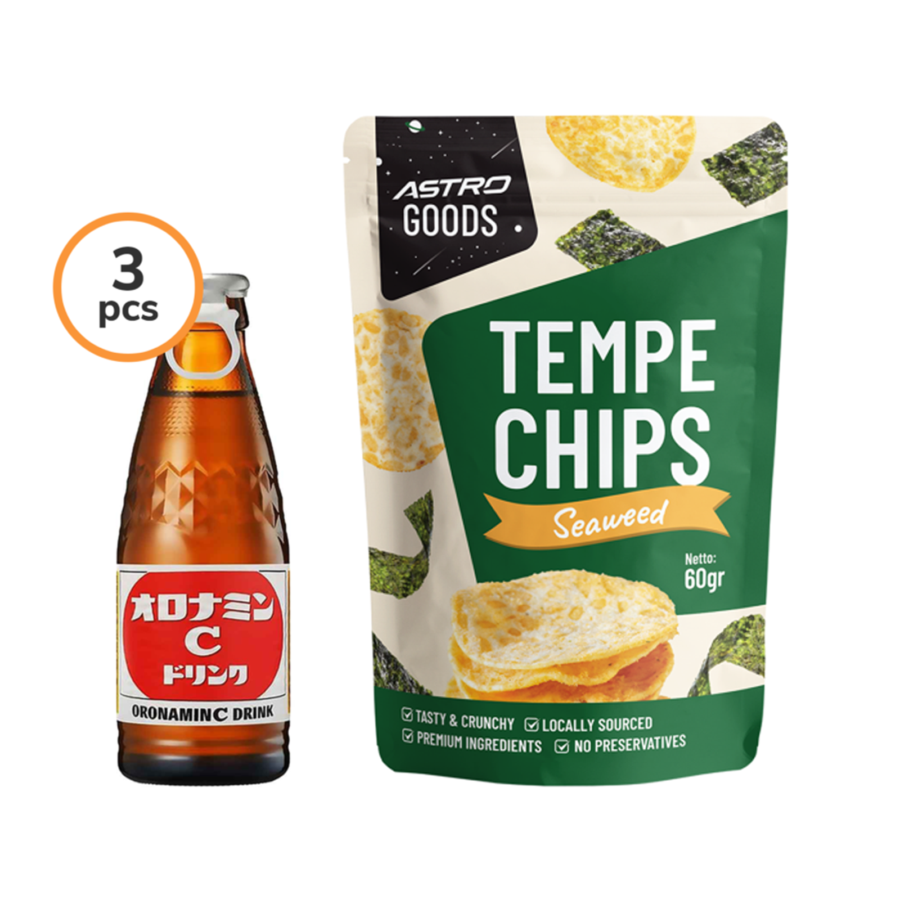 Oronamin C & Tempe Chips Seaweed 60gr Astro Goods