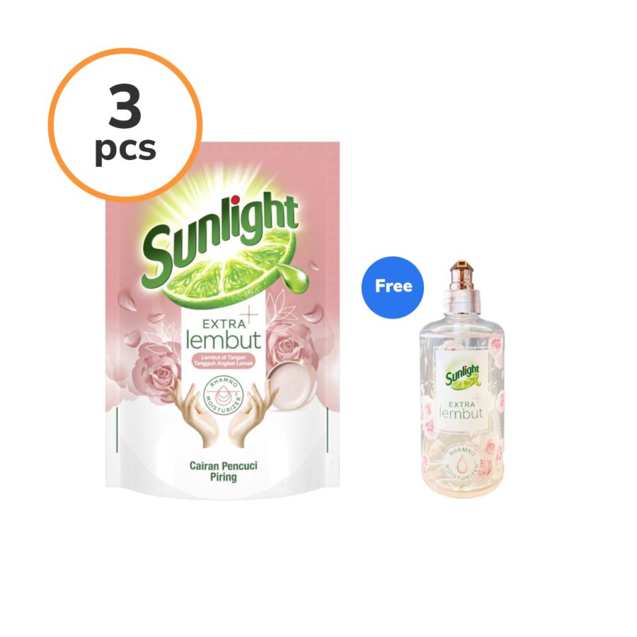 Buy 3 Sunlight Extra Lembut 650ml Get 1 Sunlight Bottle