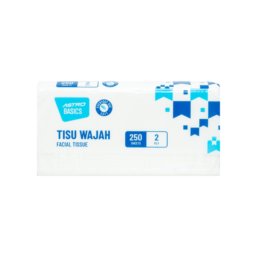 Soft Facial Tissue/Tisu Wajah - Astro Basics 250sheets