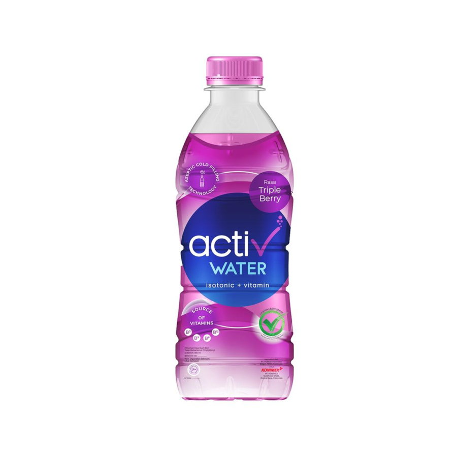 Activ Water Isotonic + Vitamin Rasa Triple Berry Botol 380ml 380ml
