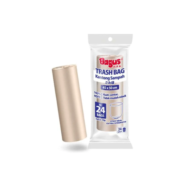 Bagus Trash Bag (Kantong Sampah) Gold Roll 45 x 50 cm 24's - 24 L