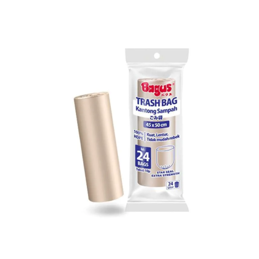 Bagus Trash Bag (Kantong Sampah) Gold Roll 45 x 50 cm 24's - 24 L