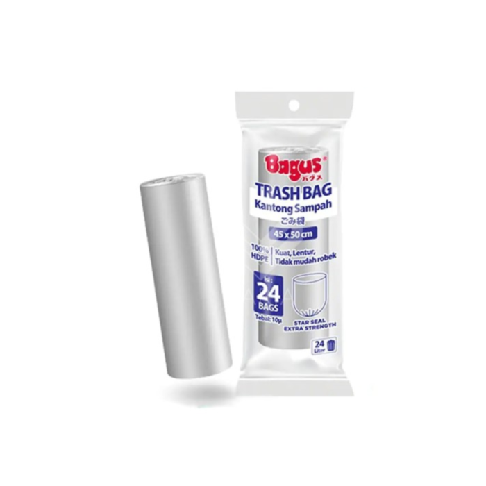 Bagus Trash Bag (Kantong Sampah) Silver Roll 45 x 50 cm 24's - 24 L