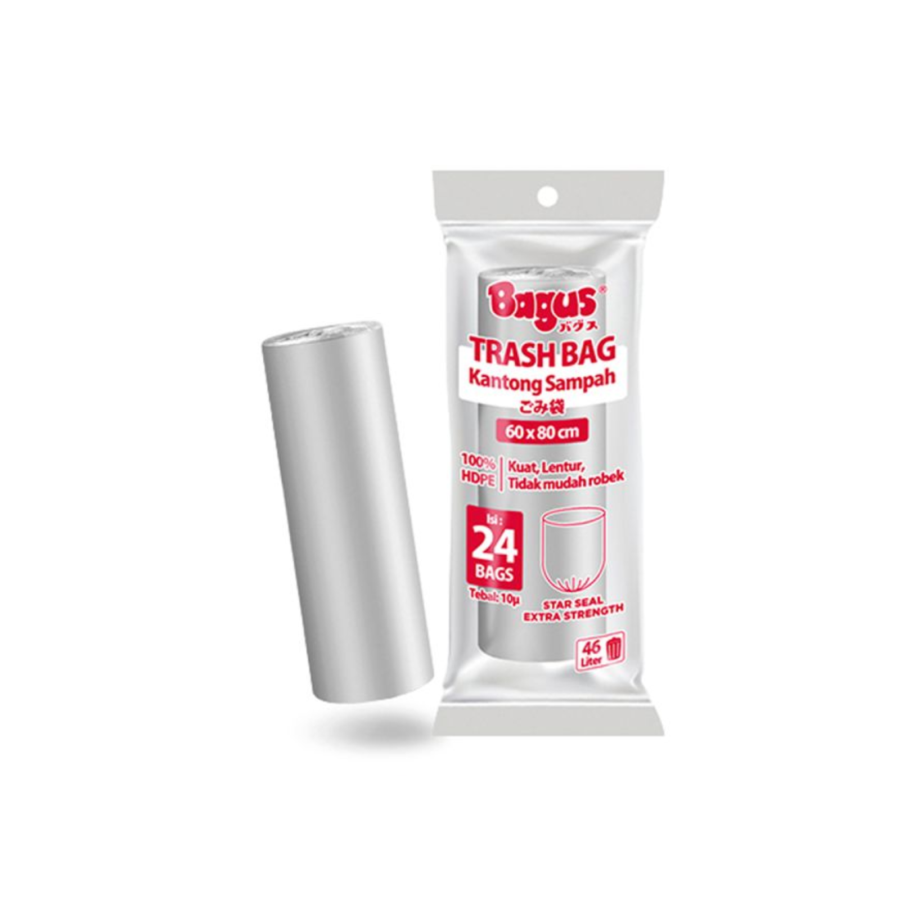 Bagus Trash Bag (Kantong Sampah) Silver Roll 60 x 80 cm 24's - 46 L