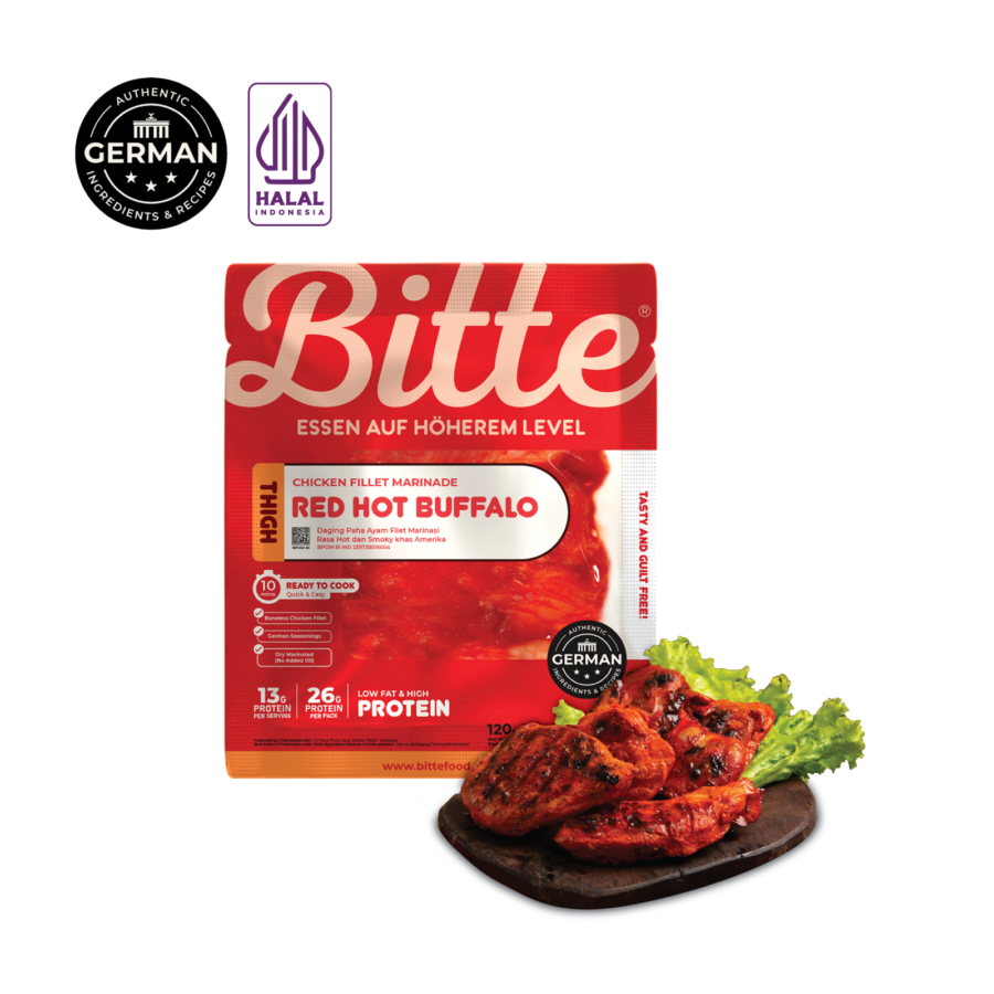 Chicken Thighs Fillet Marinade Red Hot Bitte/Paha Ayam 120gram