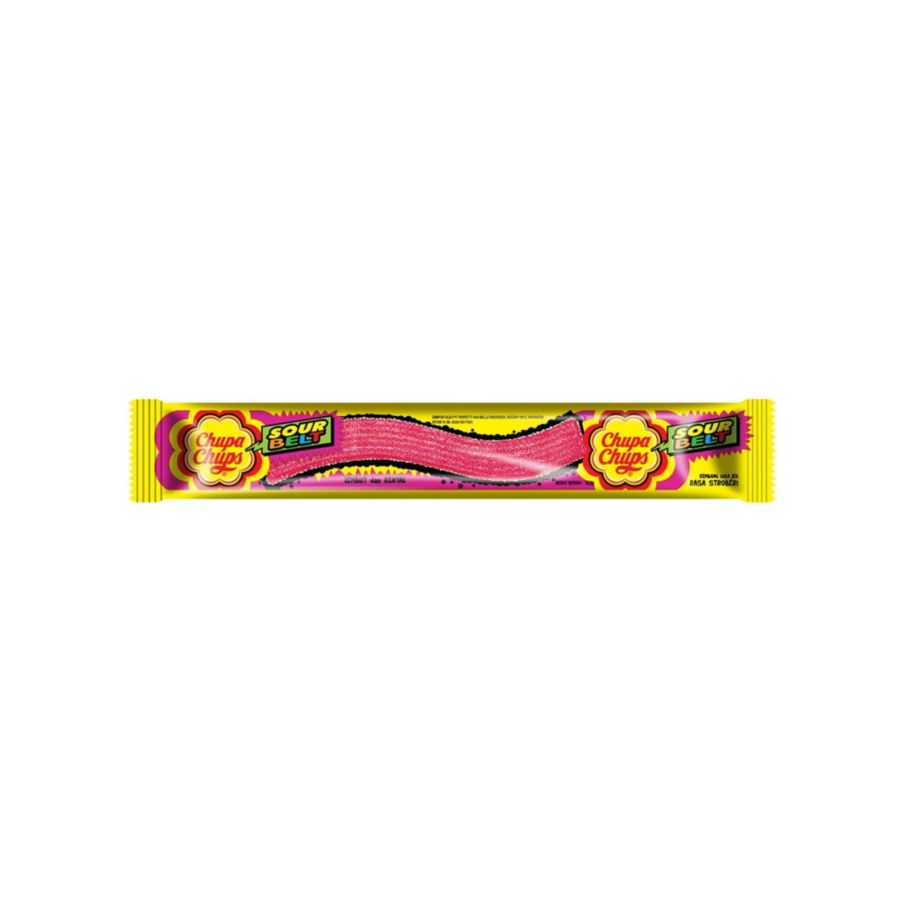 Chupa Chups Sour Belt Rasa Stroberi Sachet 10.5gr